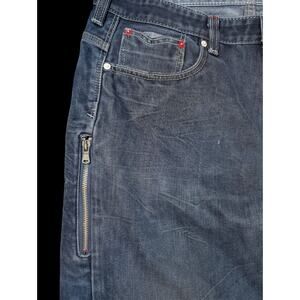 LEVI'S 569 Mens Jeans 38x31 Dark Wash Loose Straight Rare Side Zip Pocket Y2K